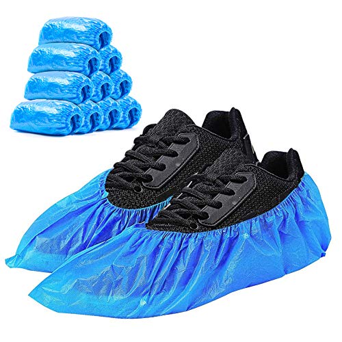Sur-chaussure jetable en polyéthylène bleu 36 cm 30 My - Carton de