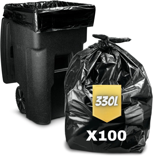 Sacs poubelle avec liens coulissants - 30 litres - noirs - 25